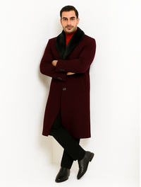 Dark Burgundy Big And Tall Overcoat Trench Coat Raincoats / Topcoat