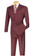 (46S) Double Breasted 2 Piece Suit Regular Fit in Burgundy