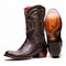 Marco Di Milano Denver Brown Ostrich Leg Round Toe Cowboy Boots