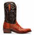 Marco Di Milano Denver Rustic Cognac Ostrich Leg Round Toe Cowboy Boots