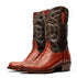 Marco Di Milano Denver Rustic Cognac Ostrich Leg Round Toe Cowboy Boots