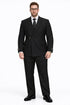 Men’s Black Double Breasted Wool Suit with Metal Buckle Closure