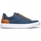 Zelli Diaz Rubberized Calfskin Sneaker in Navy with Matte Finish