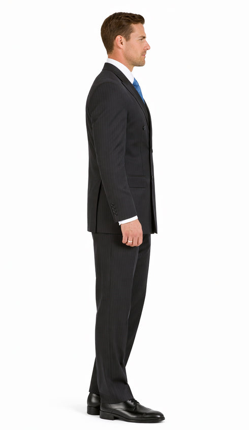 Double-Breast Suit, Black, Navy or Gray Colors by Giorgio Fiorelli