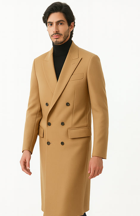 Double Breasted Camel Hair Topcoat - Wool Cashmere overcoat