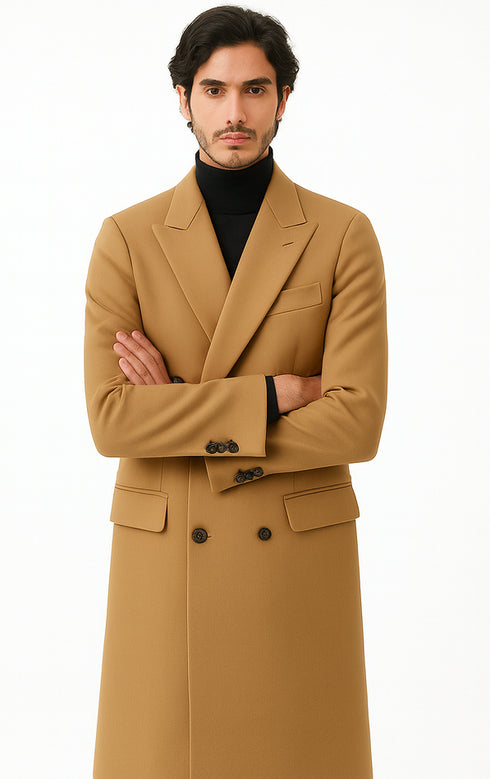 Double Breasted Camel Hair Topcoat - Wool Cashmere overcoat