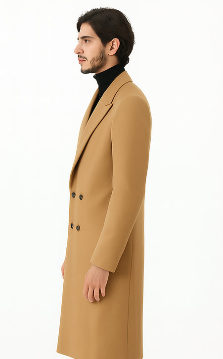 Double Breasted Camel Hair Topcoat - Wool Cashmere overcoat
