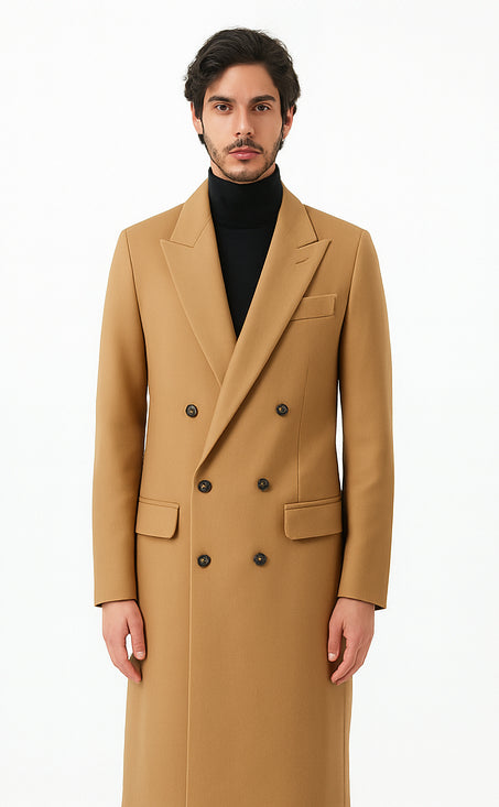 Double Breasted Camel Hair Topcoat - Wool Cashmere overcoat