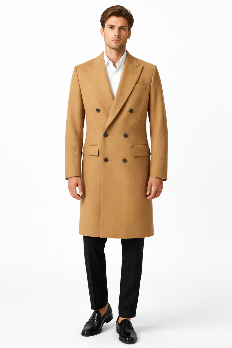 Double Breasted Long Ankle length Designer men's Wool Peacoat Sale ove – OvercoatUSA