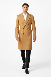 Double Breasted Long Ankle length Designer men's Wool Peacoat Sale overcoats Long Dress | Winter men's Topcoat Sale Available in 5 colors