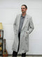 Double Breasted Long men's Dress Topcoat - Winter coat Wool Light Grey Overcoat