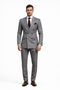 Double Breasted Slim Fit Suit - Dark Gray Suit - Tapred Fit Pants