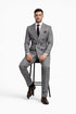 Double Breasted Slim Fit Suit - Dark Gray Suit - Tapred Fit Pants