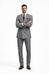 Double Breasted Slim Fit Suit - Dark Gray Suit - Tapred Fit Pants
