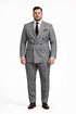 Double Breasted Slim Fit Suit - Dark Gray Suit - Tapred Fit Pants