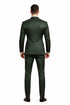 Double Breasted Slim Fit Suit - Dark Green Suit - Tapred Fit Pants