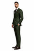 Double Breasted Slim Fit Suit - Dark Green Suit - Tapred Fit Pants