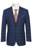 Western Sport Coat - Western Blazer Mens Classic Fit Two Button Wool & Linen Sport Coat Blazer in Blue Windowpane Plaid