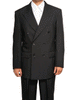 Atlantis Collection - Black Regular Fit Double Breasted 2 Piece Suit