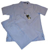 Dreams Mens Sky Blue Textured Pattern Short Sleeved Walking Suit Fino 277-21