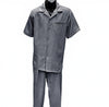 Dreams Mens Steel Gray Patterned Short Sleeve Walking Suit Skipper 265-35