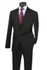 Mens Basic 2 Button Classic Fit Poplin Suit in Black