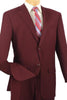 Mens 2 Button Modern Fit Texured Weave Suit in Burgundy