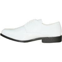 Bravo Mens Classic Formal Shiny Patent Tuxedo Shoe in White
