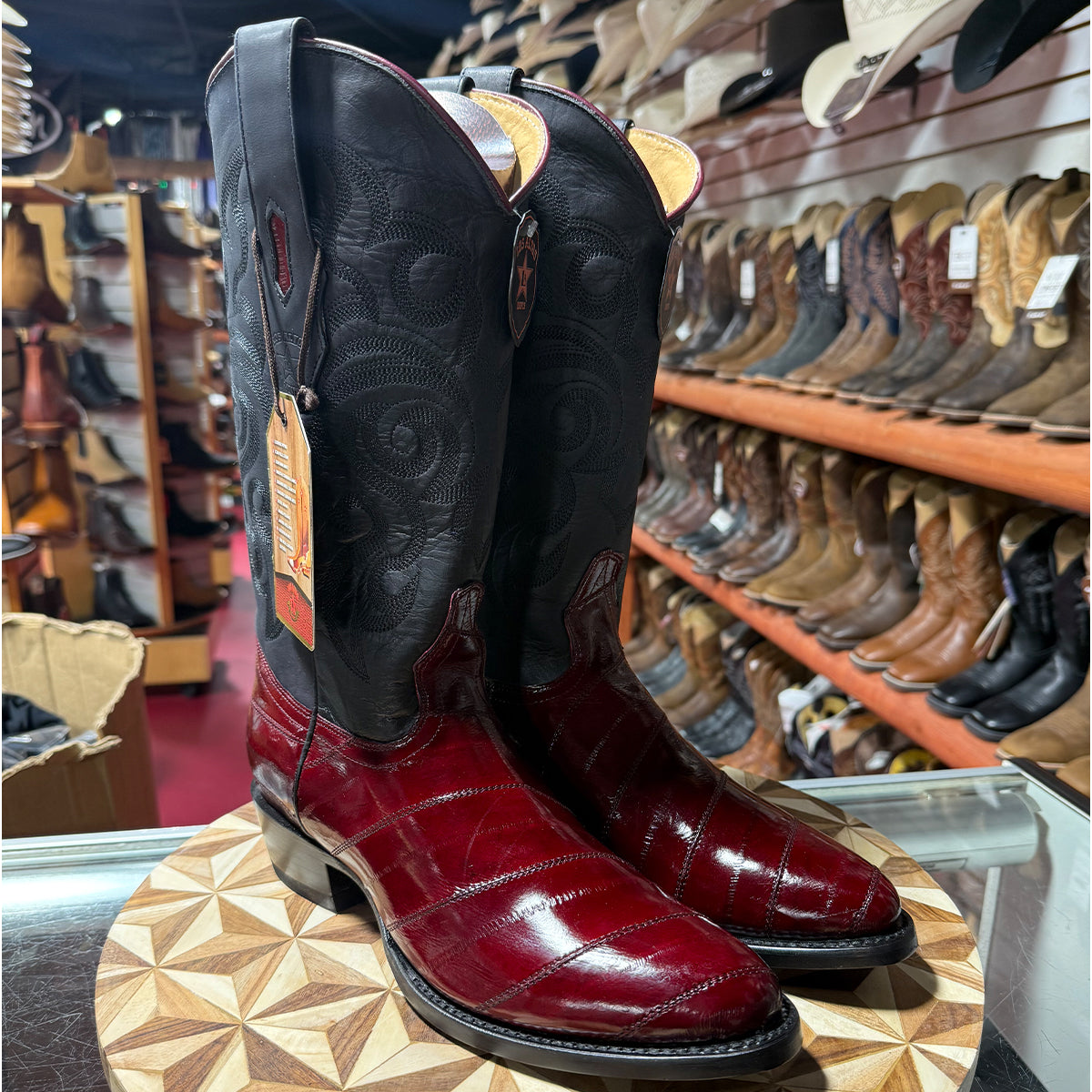 Eel Burgundy R-Toe Boots – OvercoatUSA