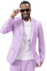 EJ Samuel Men's Modern Lilac Lavender Summer Linen Suit - Classic Fit - USA Men's Outlet