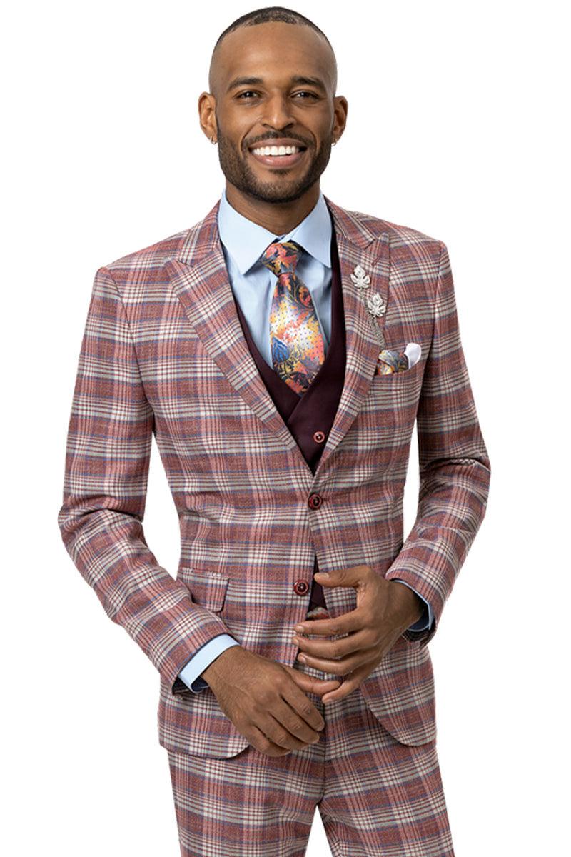 Perfect Burgundy Slim Fit Double Breasted Solid Color Men's Suit Vest main image 0