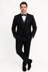 Black Italian Wool 3-Piece Modern Fit Tuxedo