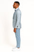 2024 Prom Special Blue Tuxedo Suit w/ Double-Breasted Vest by Tazzio