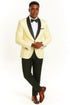 Big And Tall Suit For Men - Jacket + Pants + Bowtie + Pants - Ivory Suit