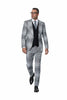 Statement Men’s 3-Piece Plaid Wool Suit – 100% Wool Modern Fit with Peak Lapel