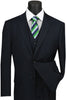 Mens Classic Vested Pinstripe Suit in Navy