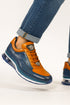 Belvedere Flash Men's Shoes Blue Safari & Almond Exotic Ostrich / Calf-skin Leather Casual Sneakers