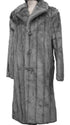 Faux Fur Coat - Men Full Length Overcoat in Black - Brown - White - Ivory - Gray For Winter