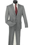Mens Modern Fit 2 Button 100% Wool Windowpane Suit in Grey