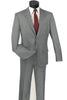 Mens Modern Fit 2 Button 100% Wool Windowpane Suit in Grey