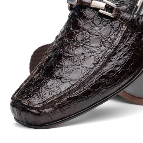 Marco Di Milano Fabro Brown Caiman Bit Loafers