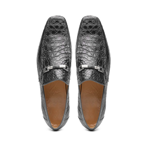 Marco Di Milano Fabro Gray Caiman Bit Loafers
