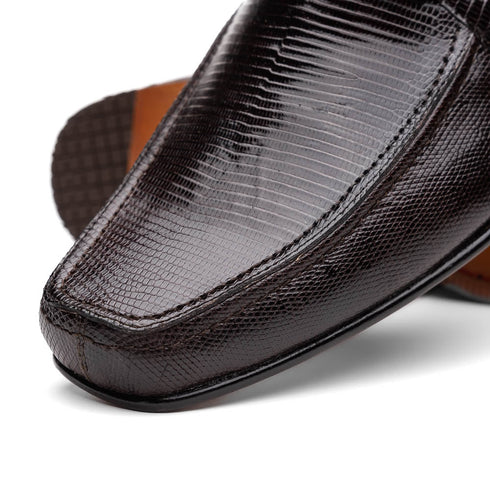 Marco Di Milano Fabro Brown Lizard Bit Loafers