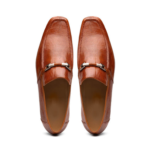 Marco Di Milano Fabro Cognac Lizard Bit Loafers