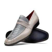 Marco_Di_Milano Fangio Gray Leather Loafers