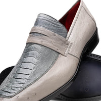 Marco_Di_Milano Fangio Gray Leather Loafers