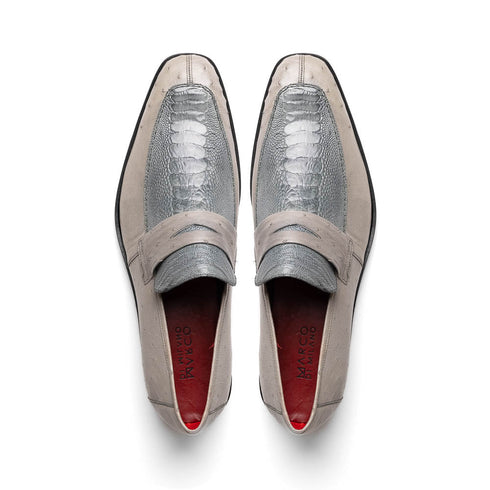 Marco Di Milano Fangio Gray Ostrich Penny Loafer