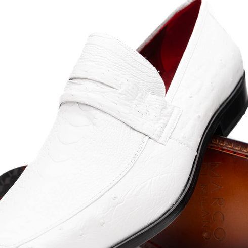 Marco Di Milano Fangio White Ostrich Penny Loafer