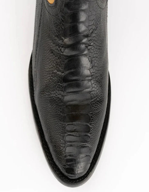 Ferrini Men's Nash Ostrich Leg Round Toe Boots Handcrafted - Black