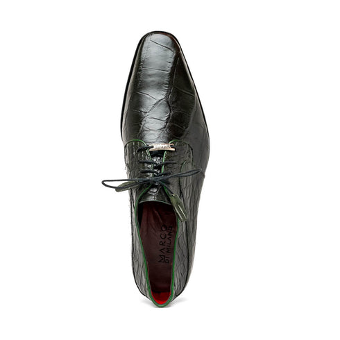 Marco Di Milano Fitipaldi Olive Alligator Derby Shoe